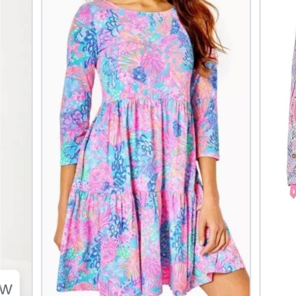 Colorful Floral Geanna Swing dress Splendor in the Sand